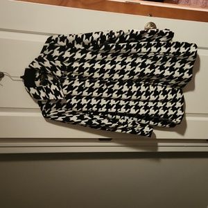 Bob Mackie Houndstooth fleece jacket